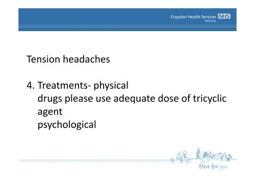 Neurology presentation 17 Nov 11 - Croydon Health Services NHS ...