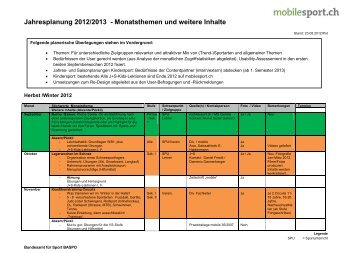 Jahresplanung 2012/2013 - Monatsthemen und ... - mobilesport.ch