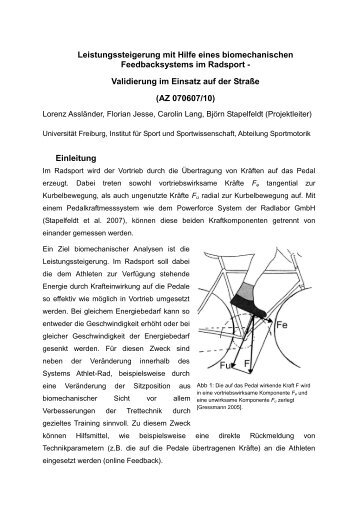 Universität Freiburg, Institut für Sport und ... - Radlabor