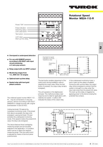 Rotational Speed Monitor MS24-112-R - TURCK USA