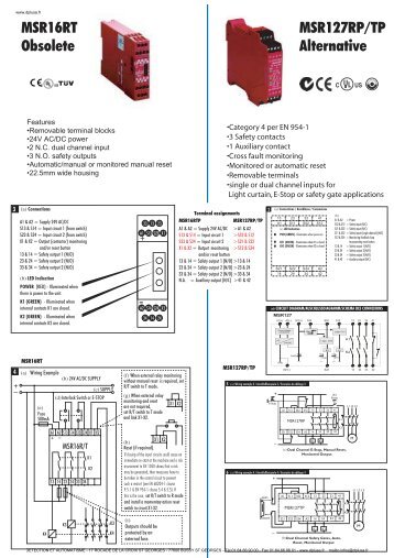 MSR16RT Obsolete MSR127RP/TP Alternative - DETECTION ET ...