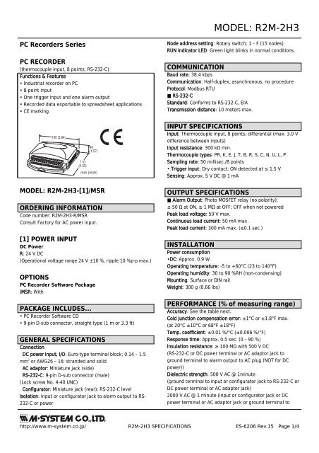 MODEL: R2M-2H3 - M-System