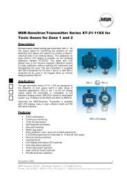MSR-Sensitron Transmitter Series XT-A1-34XXI for ... - GasAlarm