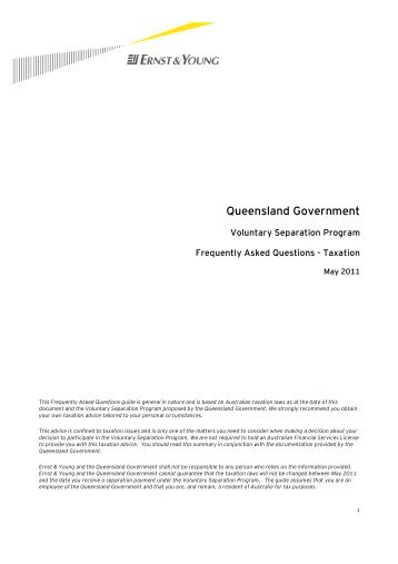 Voluntary Separation Program Employee - Queensland Government