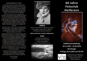 Flyer 60 Jahre Fotoclub HN_klein - Fotoclub Heilbronn