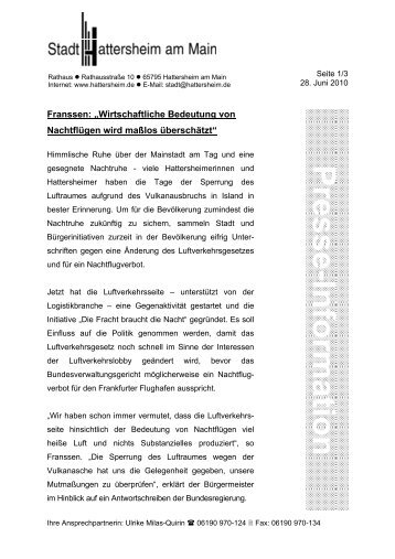 Presse-Information - Stadt Hattersheim