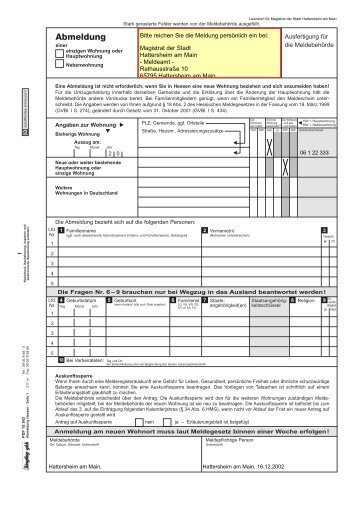 Formular - Stadt Hattersheim