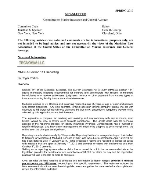 to download Article/Form/Document - Maritime Law Association of 