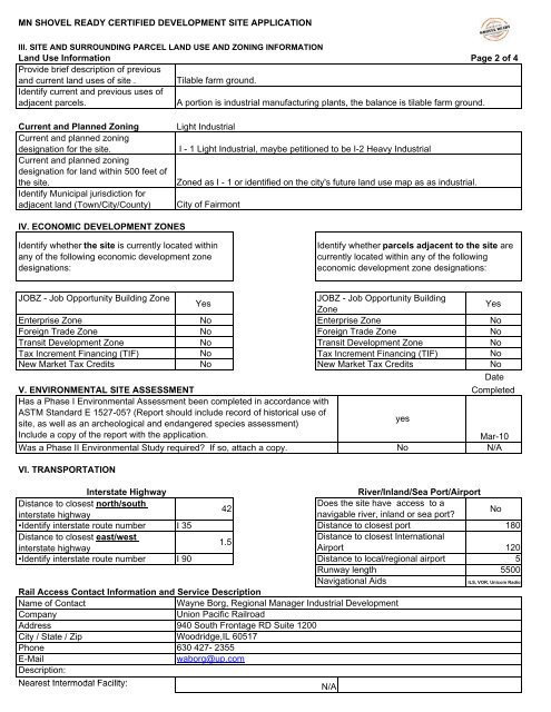 I. CONTACT INFORMATION Page 1 of 4 Contact - Fairmont ...