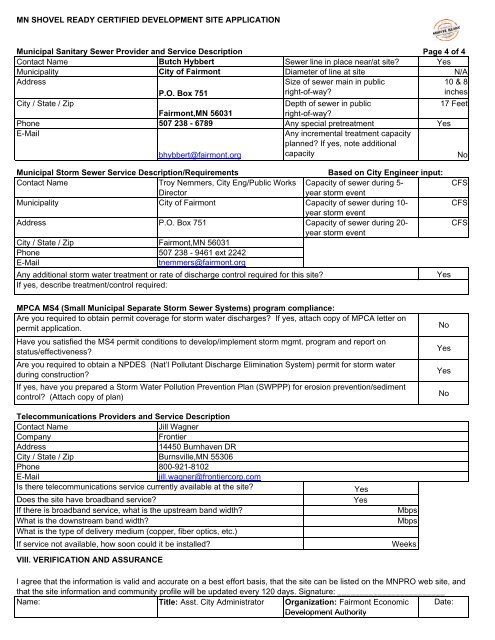 I. CONTACT INFORMATION Page 1 of 4 Contact - Fairmont ...