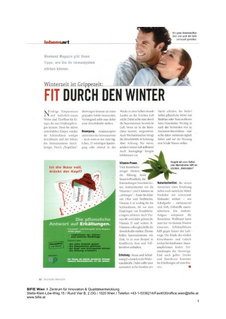 Fit durch den Winter - Bifie