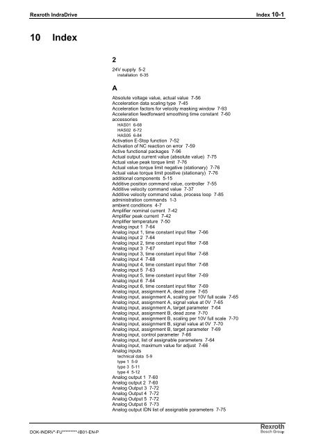 Rexroth IndraDrive C Drive Controllers HCS02.1 ... - Bosch Rexroth