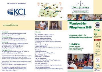 WernigerÃ¶der Pflegeforum 2010 - Harz-Klinikum Wernigerode GmbH