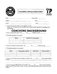 COACHING APPLICATION FORM - CAFB Services