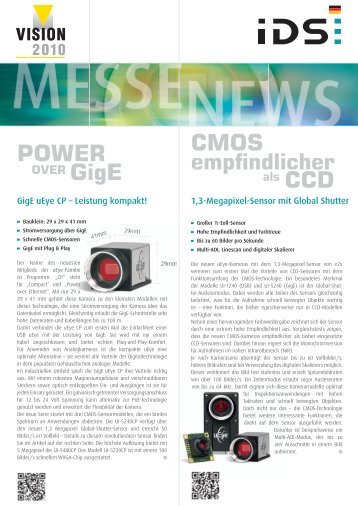 IDS Messenewsletter VISION 2010 - IDS Imaging Development ...