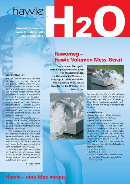 H2O deutsch - Hawle Armaturen AG