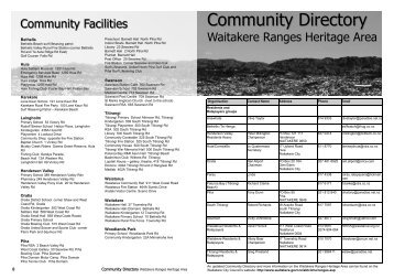 Community Facilities Directory - Waitakere ... - Auckland Council