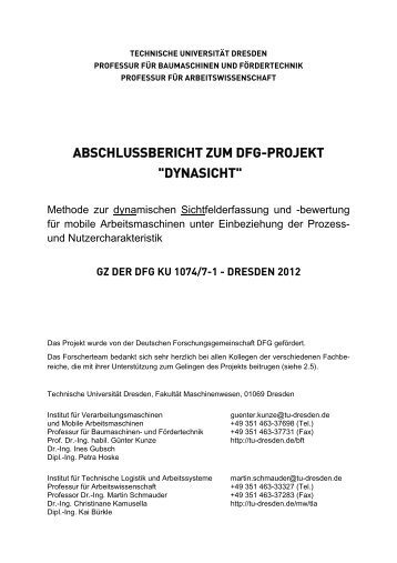 abschlussbericht zum dfg-projekt "dynasicht" - Baumaschine.de