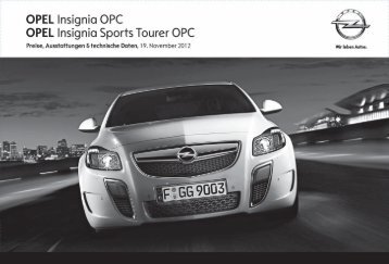 Opel Insignia OPC Preisliste