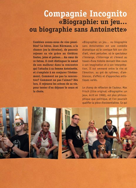 Compagnie Incognito «Biographie: un jeu… - Centre de Culture et ...