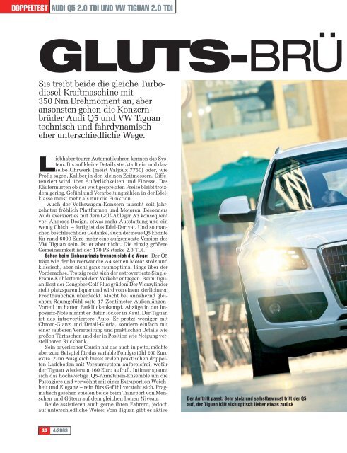 Audi Q5, VW Tiguan im Vergleich - Auto Motor und Sport