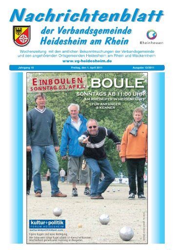 EINBOULEN - Verbandsgemeinde Heidesheim