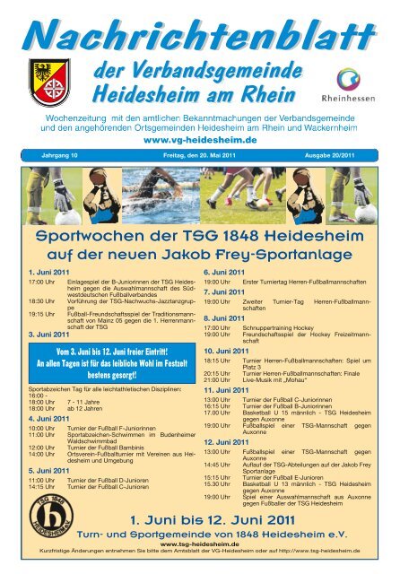 Sportwochen der TSG 1848 Heidesheim - Verbandsgemeinde ...