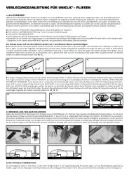 VERLEGUNGSANLEITUNG FÜR UNICLIC® - FLIESEN - Quick Step