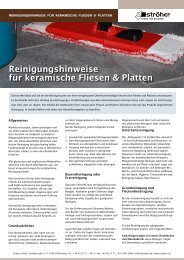 Reinigungshinweise für keramische Fliesen & Platten - Ströher