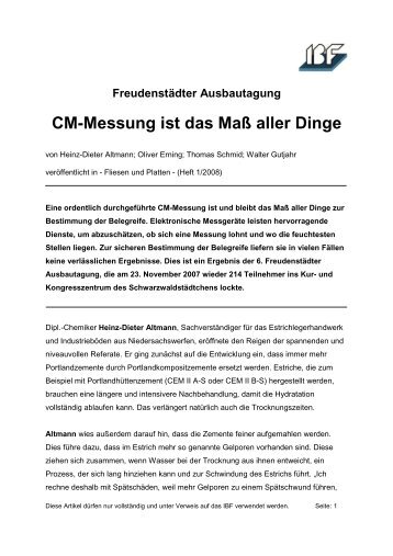 CM-Messung ist das Maß aller Dinge - IBF Troisdorf