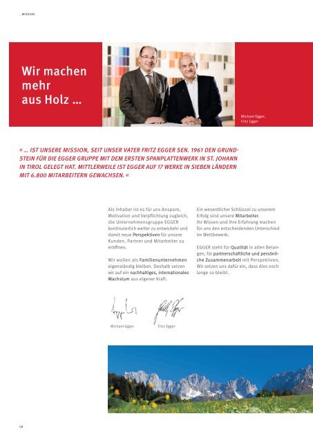 WACHSEN AUS EIGENER KRAFT - Fritz Egger GmbH & Co.