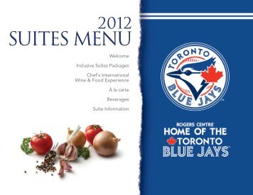 Suites Menu - Toronto Blue Jays