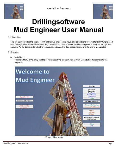 Mud Engineer User Manual - Drilling Software