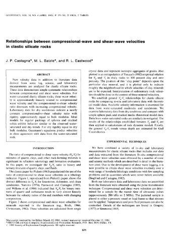 Relationships between compressional-wave and shear-wave ...