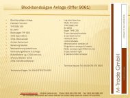 Blockbandsägen Anlage (Offer 9061) - M-Trade GmbH