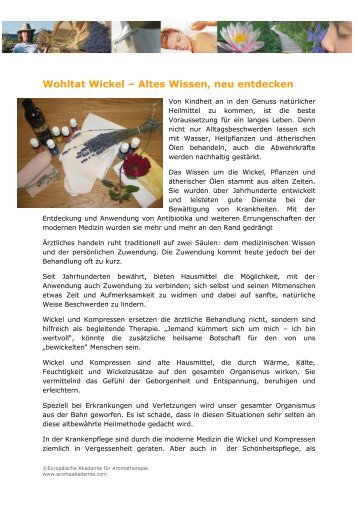 Wohltat Wickel – Altes Wissen, neu entdecken - Aromaakademie