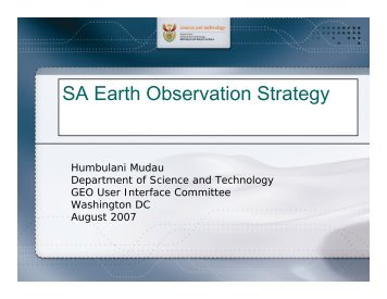 Humbulani Mudau - Group on Earth Observations