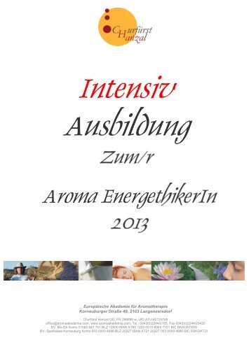 Ausbildung zur/zum "Aroma EnergethikerIn ... - Aromaakademie