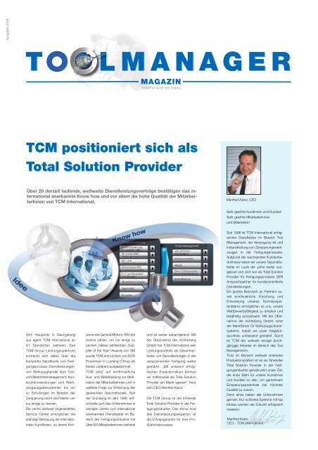 TCM positioniert sich als Total Solution Provider - TCM International