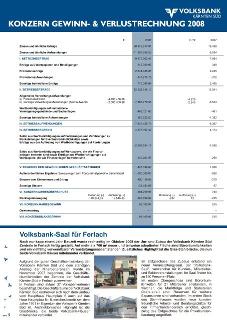 Volksbank-Saal für Ferlach - Volksbank Kärnten Süd