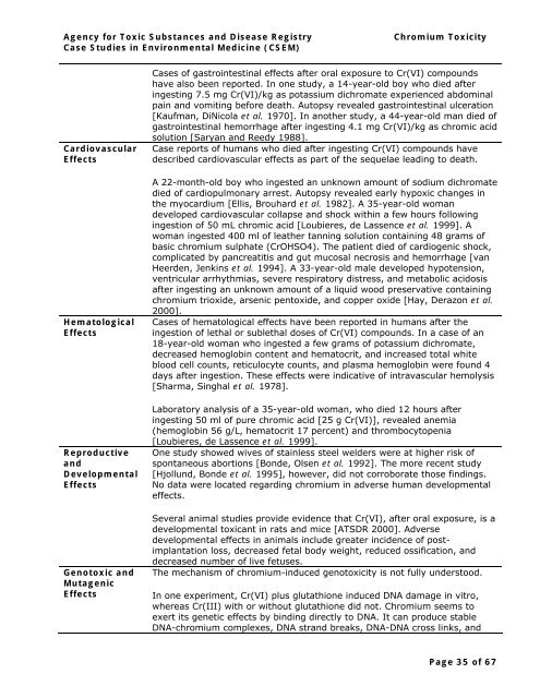 (Cr) Toxicity | ATSDR - CSEM - Agency for Toxic Substances and ...