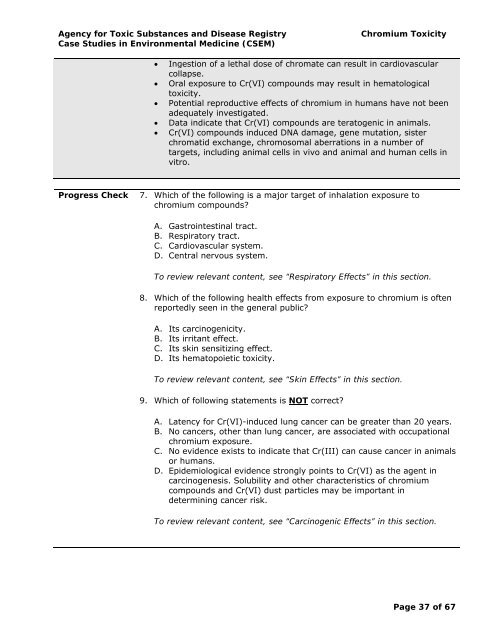 (Cr) Toxicity | ATSDR - CSEM - Agency for Toxic Substances and ...