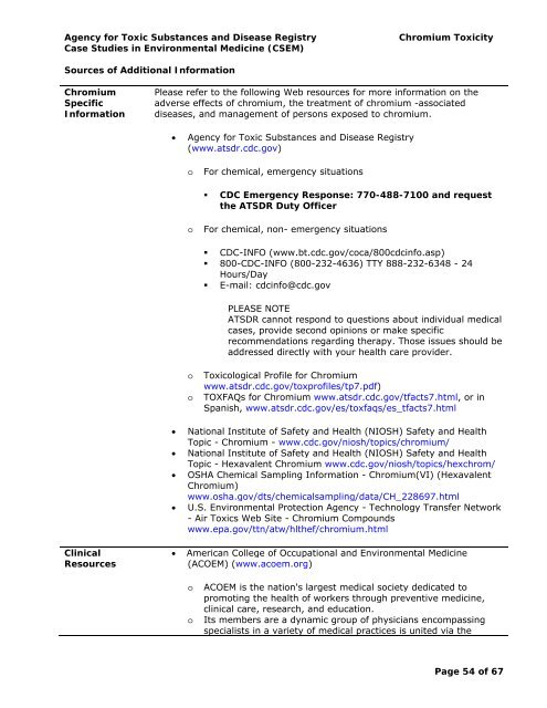 (Cr) Toxicity | ATSDR - CSEM - Agency for Toxic Substances and ...