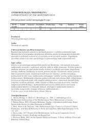 ANTROPOLOGIJA MEDITERANA - Etnologija