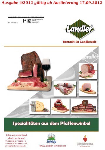 Katalog September 2012 - Landler Schinken