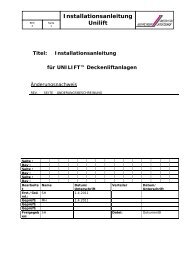 Installationsanleitung Deckenliftsysteme UNILIFT Serie