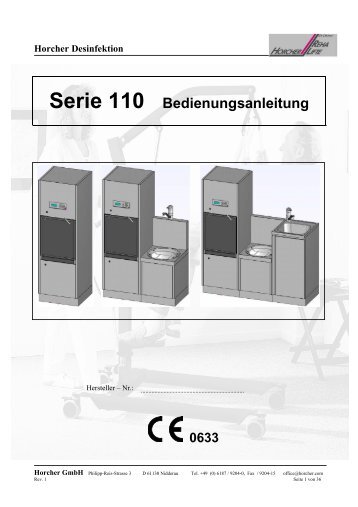 Bedienungsanleitung Steckbecken Spülsysteme Serie S110