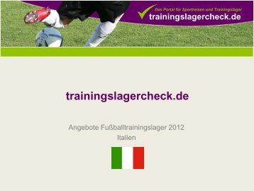 Fussball-Trainingslager Italien - Trainingslagercheck