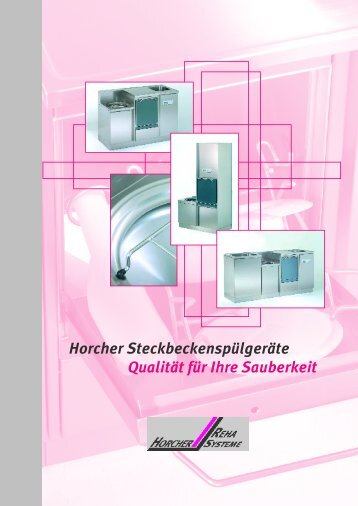Prospekt Steckbecken Spülsysteme - Horcher GmbH - Reha Systeme
