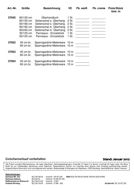 Meterware â vielseitig verwendbar - HOSSNER TEXTIL GmbH